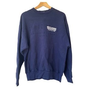 Vintage 90s Delta Gamma Sorority Presentation Navy Reversible Sweatshirt L ?